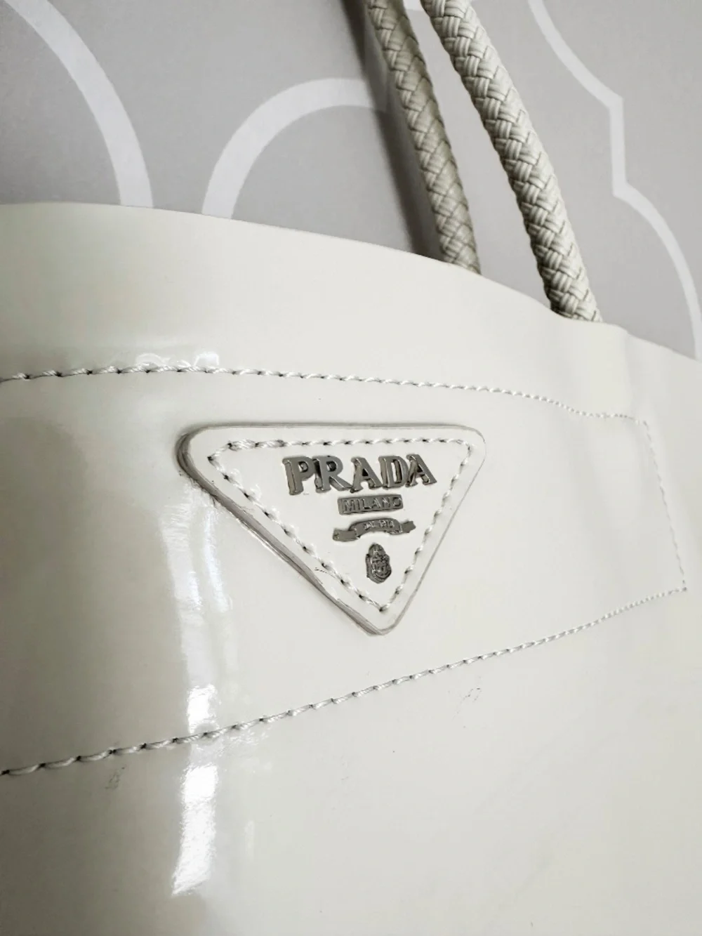 PRADA BAULETTO BR3107 RAME VIT. DAINO PRINT TOTE — NEW/UNUSED — ITALY